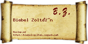 Biebel Zoltán névjegykártya