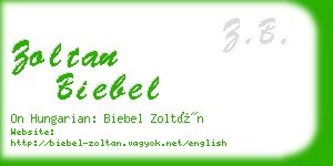 zoltan biebel business card